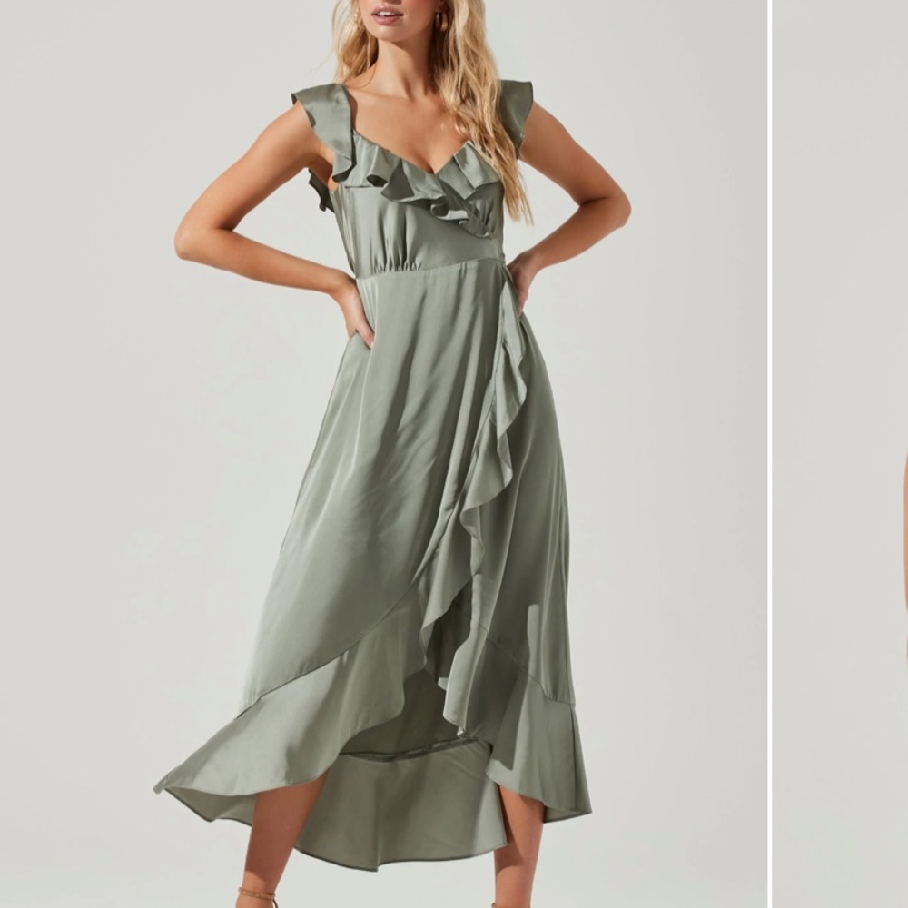 ASTR the Label Wilshire Ruffle Open Back Midi Dress